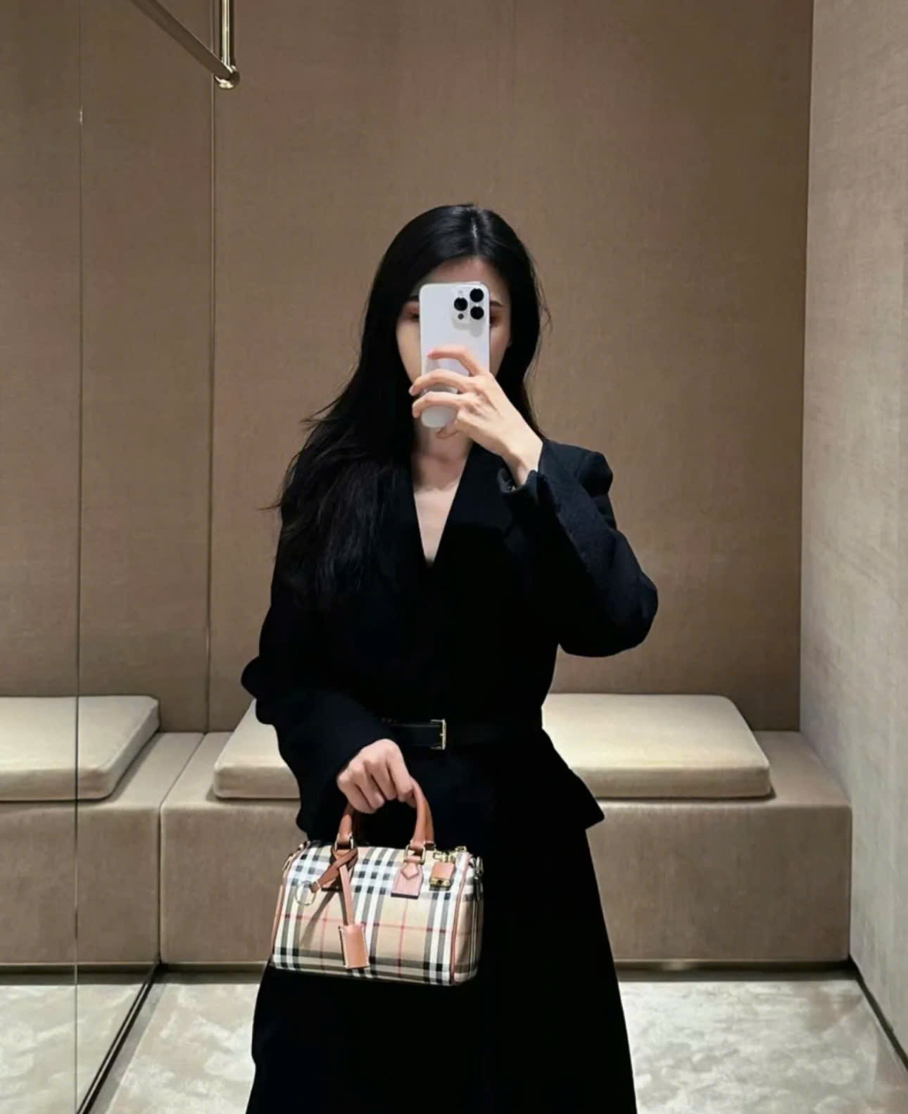 Túi Xách Burberry Check Beige Basic