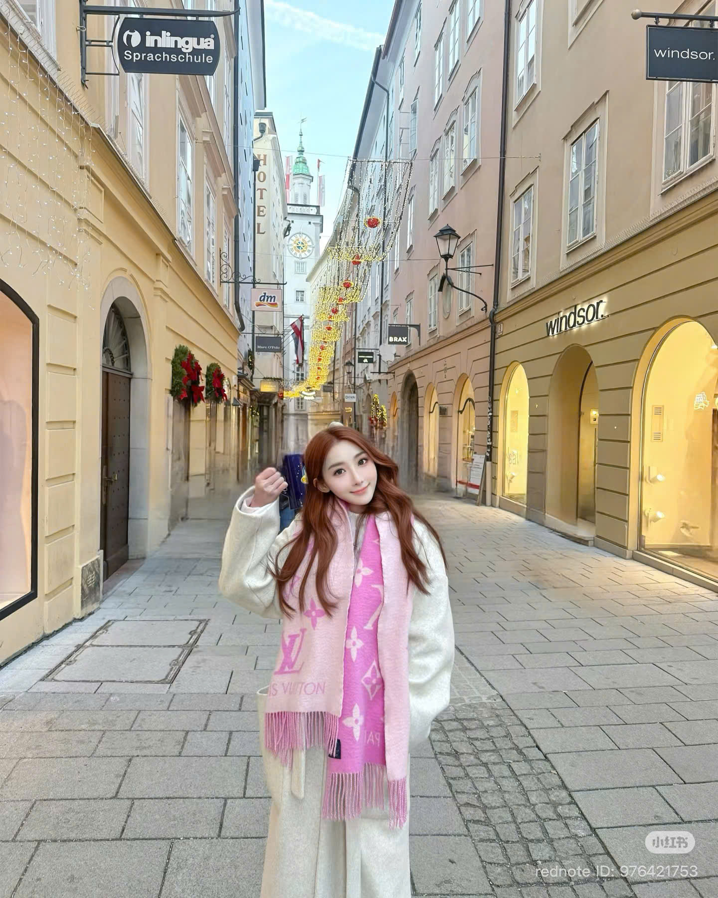 Khăn Louis Vuitton Hồng Cashmere