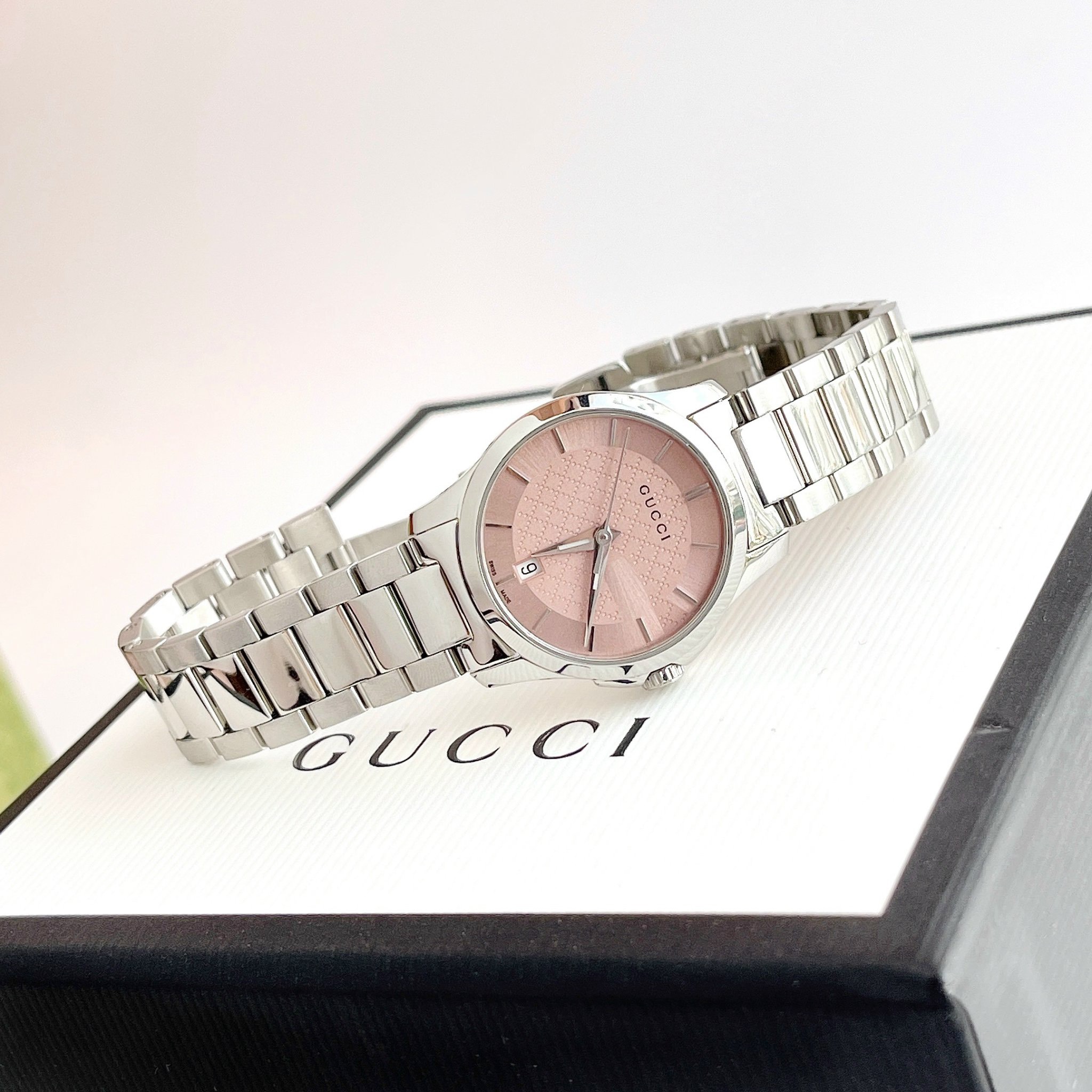 Đồng Hồ Gucci G-Timeless Pink Dial Stainless Steel Ladies Watch