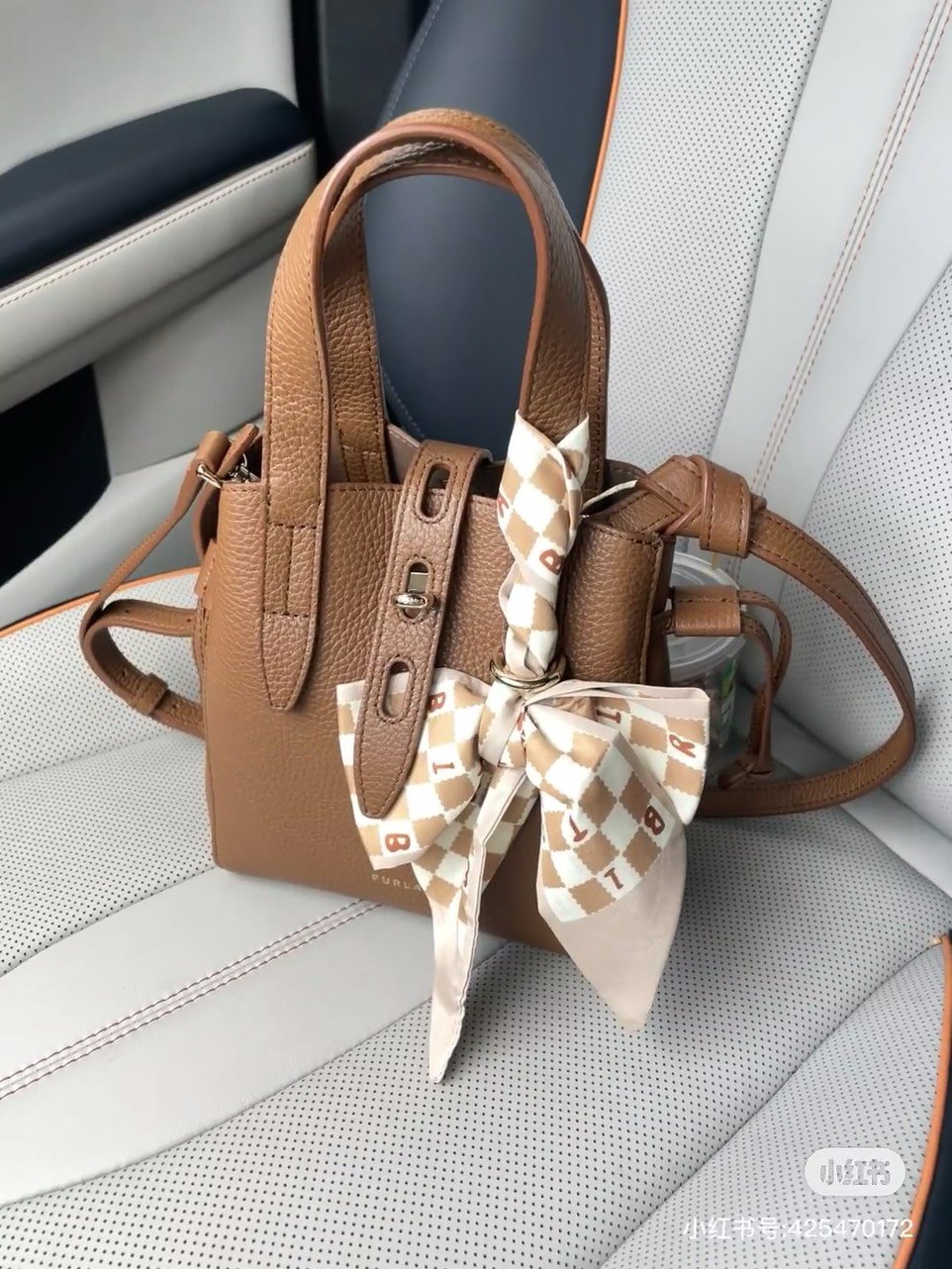 Túi Furla net mini cognac