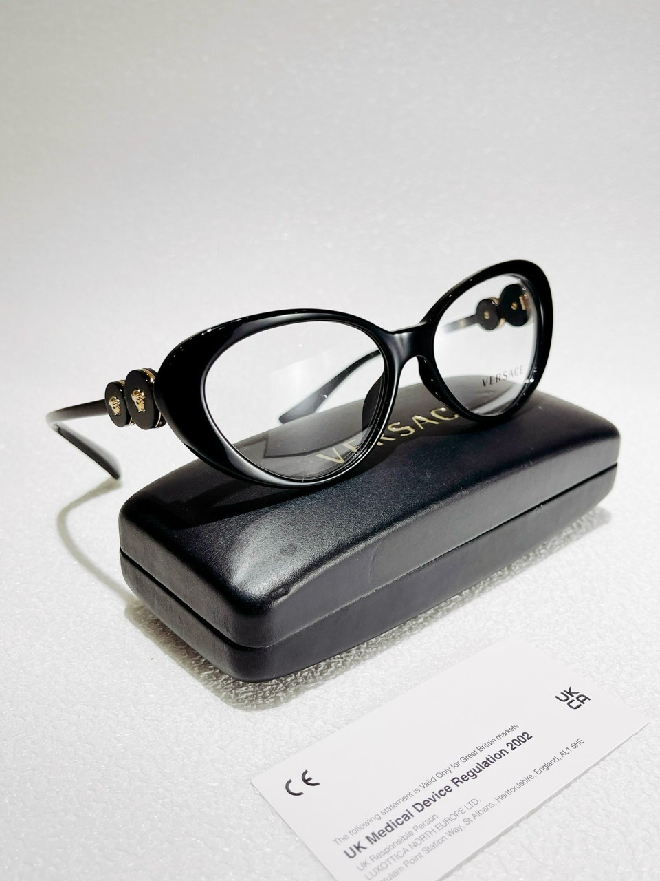 Kính VERSACE Gọng oval mèo đen