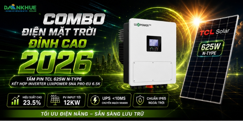 Combo điện mặt trời biến tần Luxpower SNA Pro và tấm pin TCL