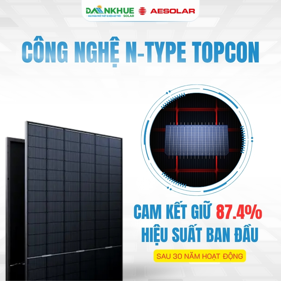 Công nghệ N-type TOPCon trên tấm pin AE Solar Meteor