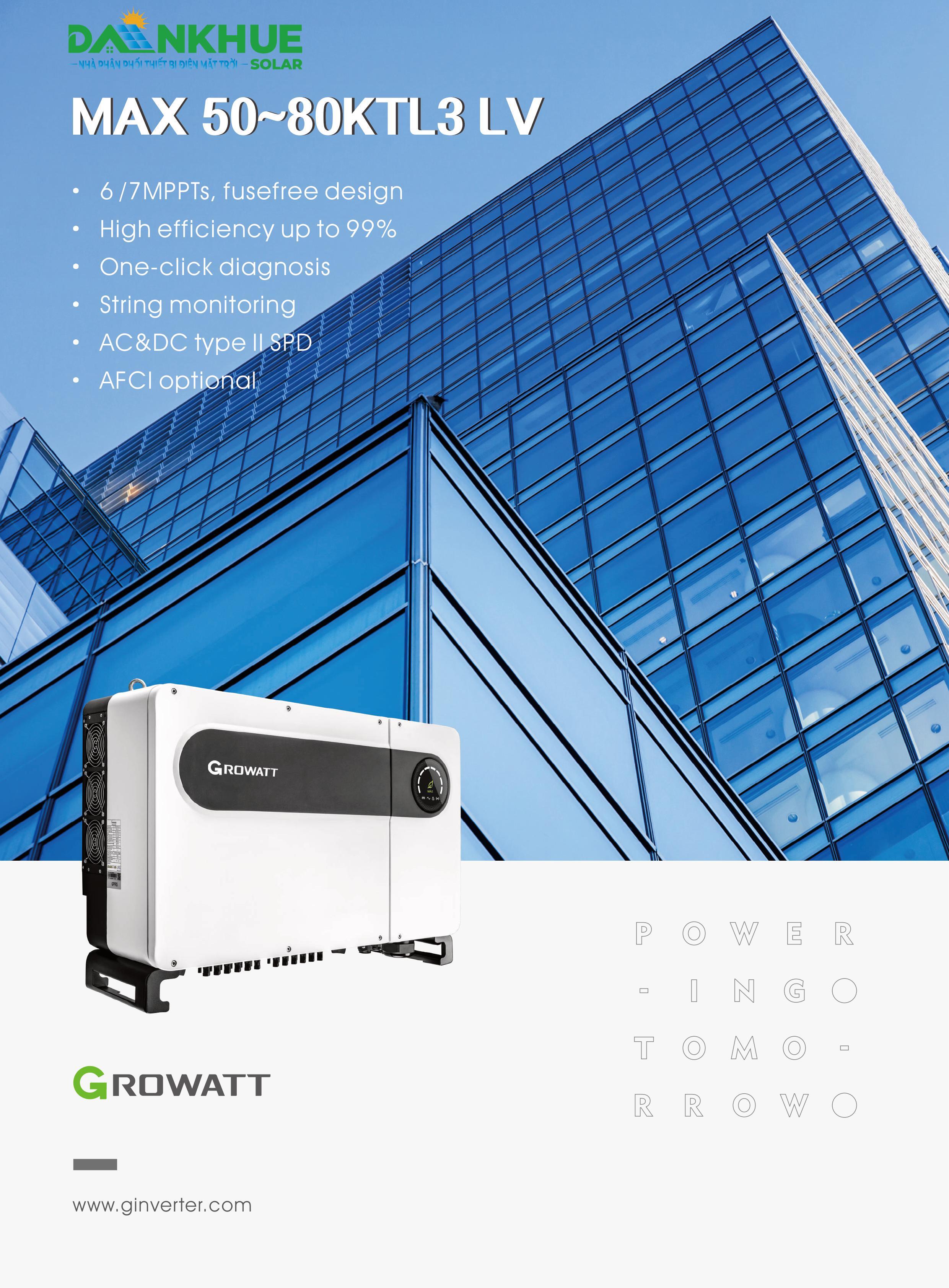 Datasheet Inverter Hòa Lưới Growatt MAX 50-80KTL3-LV