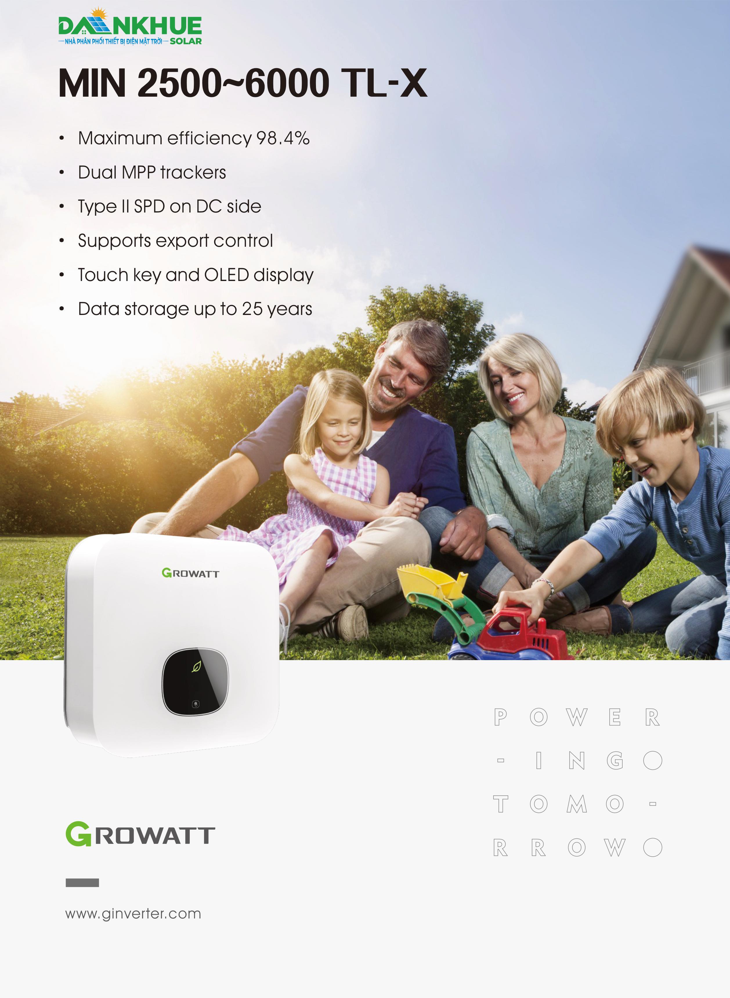 Datasheet inverter hòa lưới Growatt MIN 25000-6000TL-X