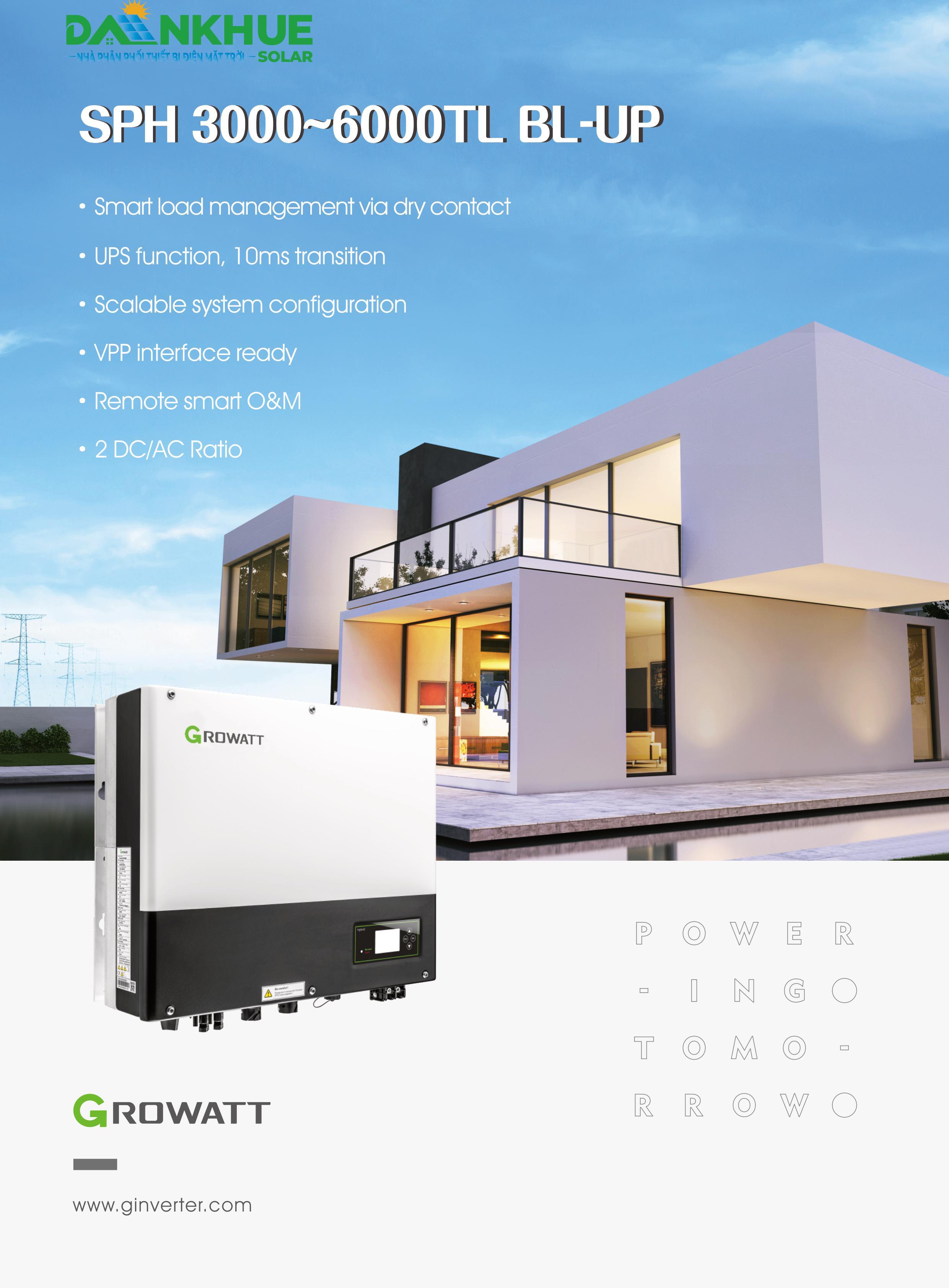 Datasheet Inverter Hybrid Growatt SPH 3000-6000TL BL-UP