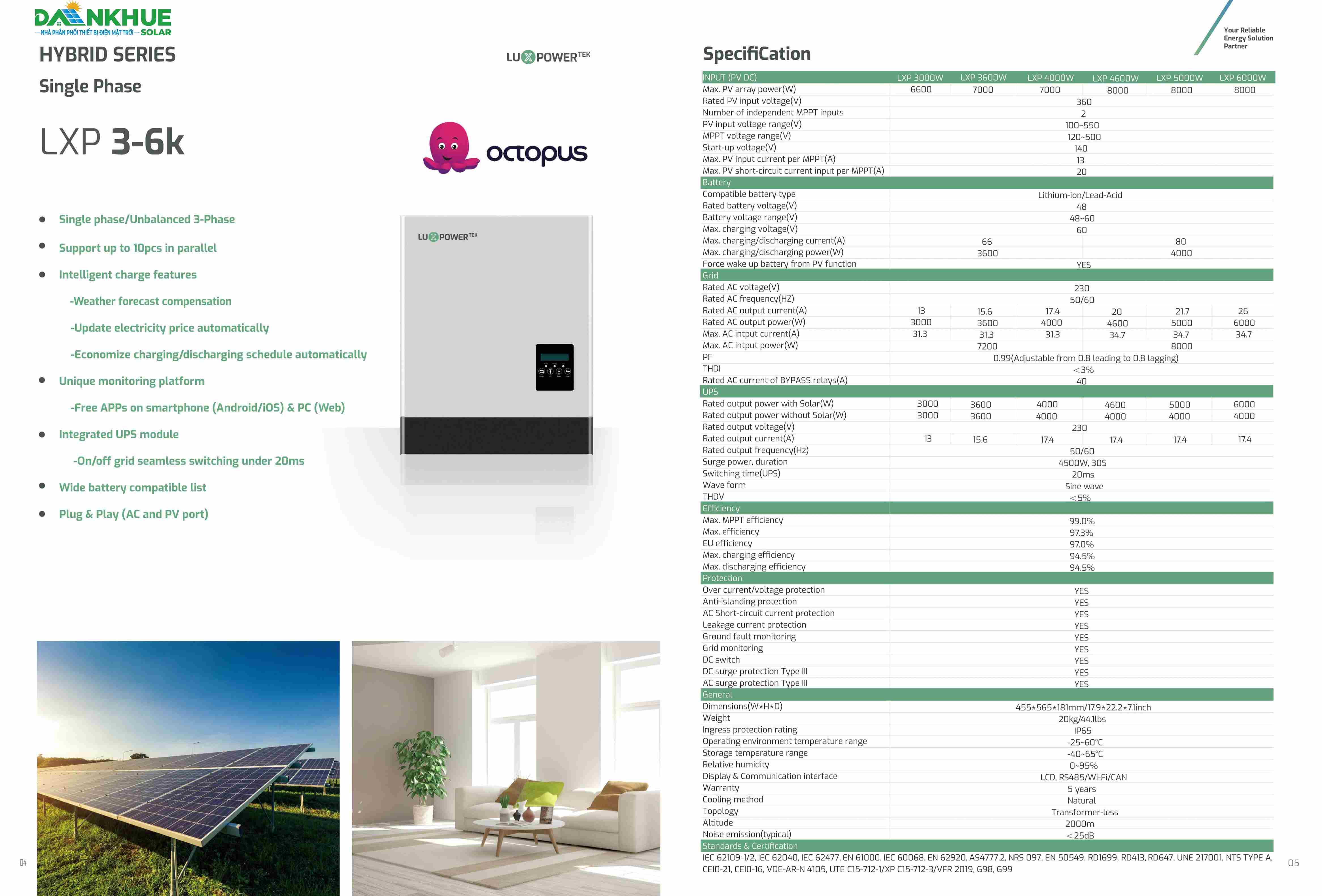 datasheet Inverter Hybrid Luxpower LXP-3-6K