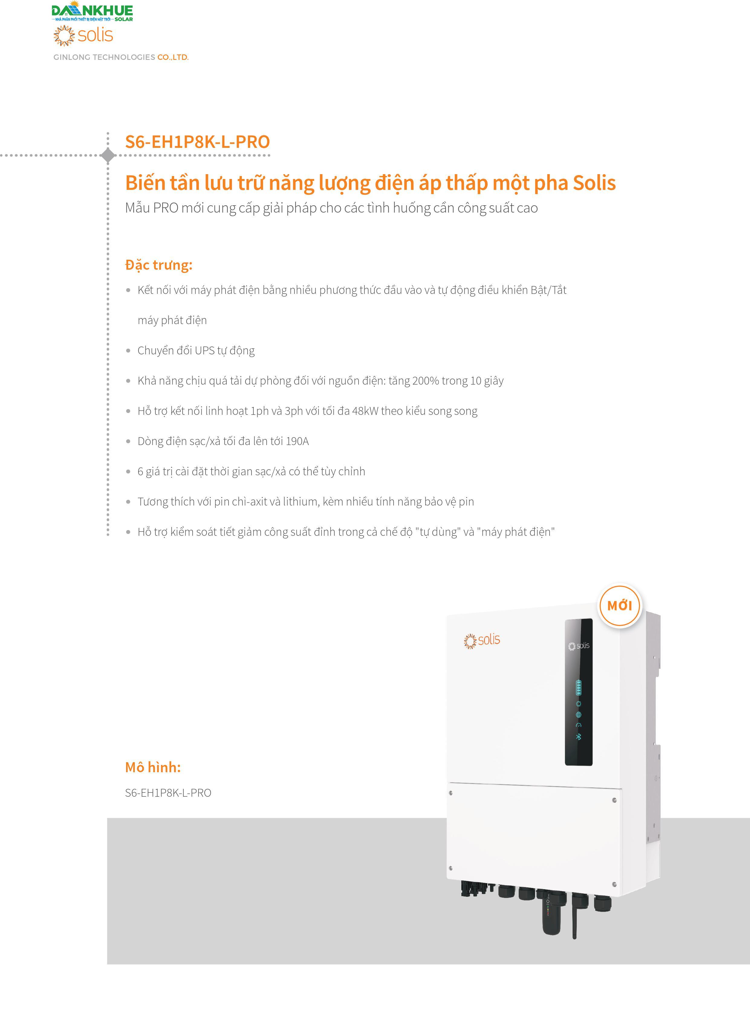 Datasheet Inverter Hybrid Solis S6 EH1P8K-L-PRO(SN)