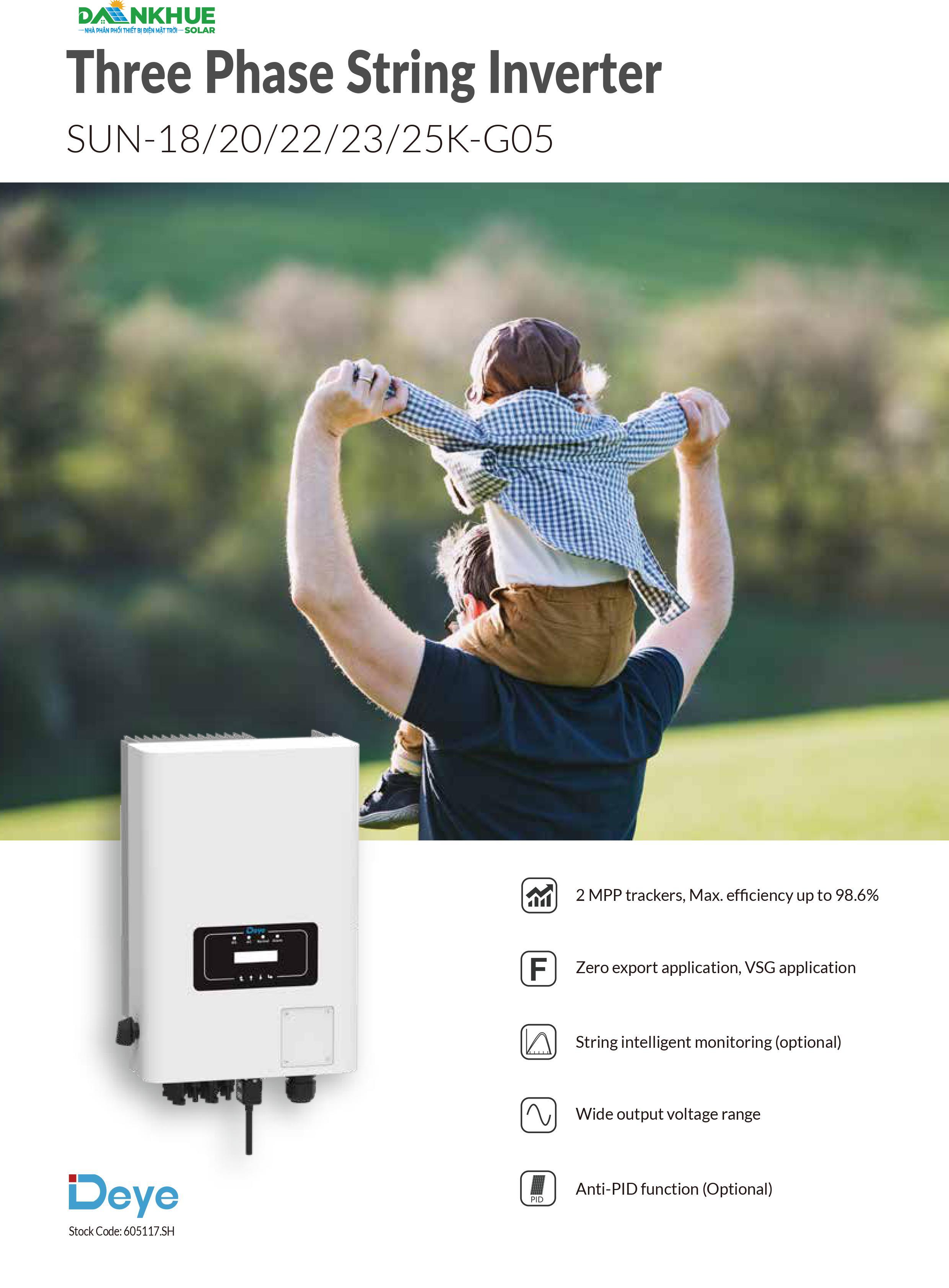 Datasheet thông số kỹ thuật inverter hòa lưới Deye SUN-18-25K-G05