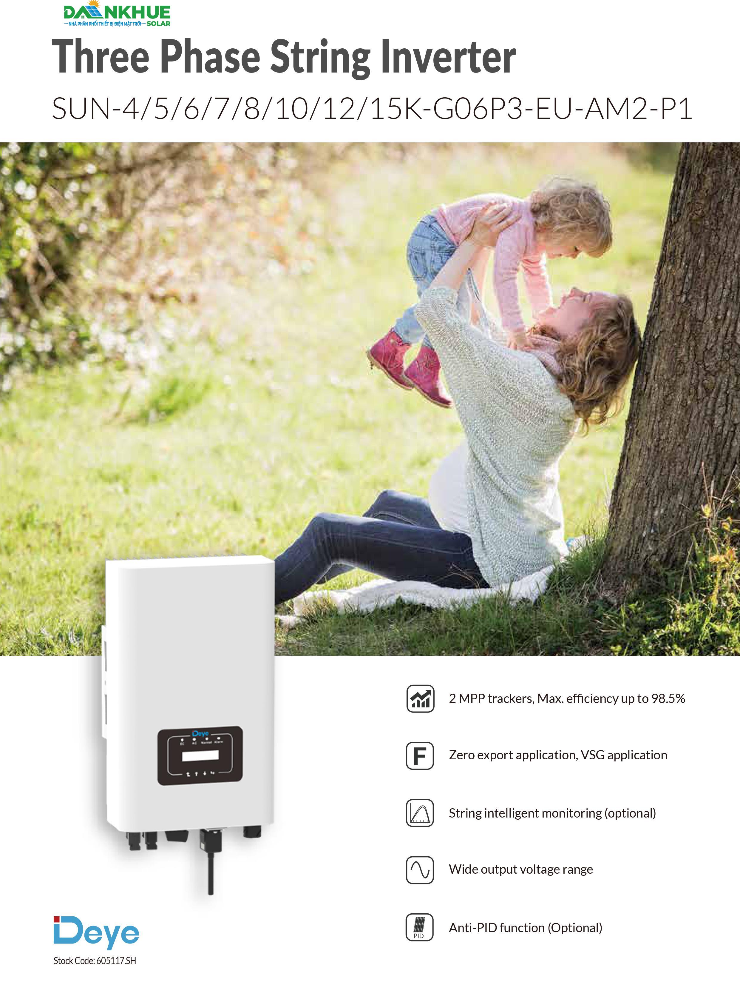 datasheet inverter hòa lưới Deye SUN-4-12K-G06-EU-AM2-P1