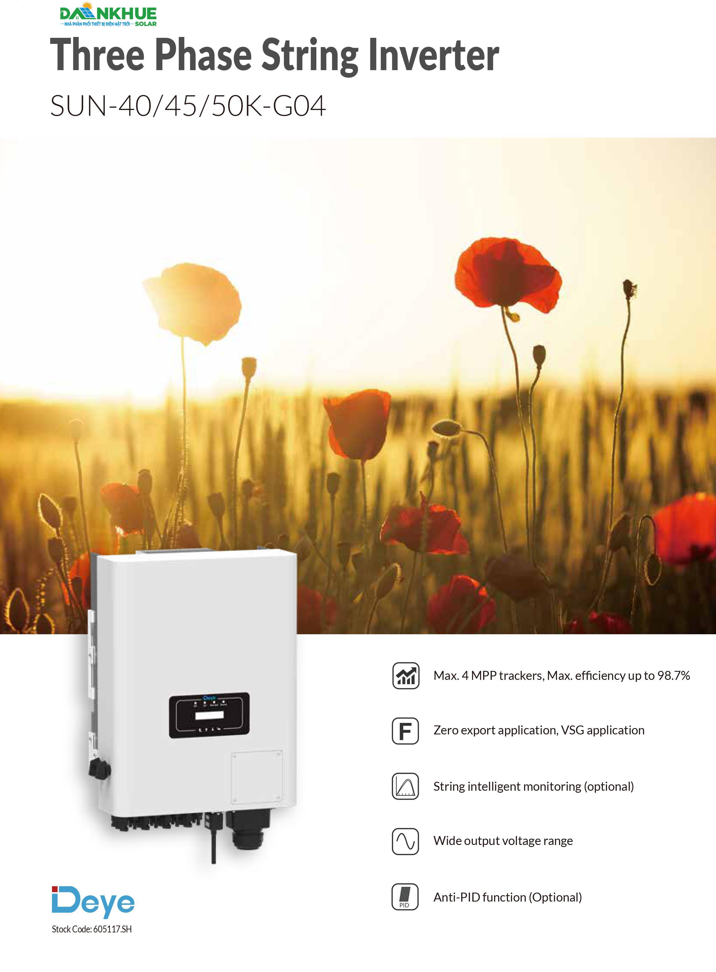 Datasheet inverter hòa lưới Deye SUN-40-50K-G04 