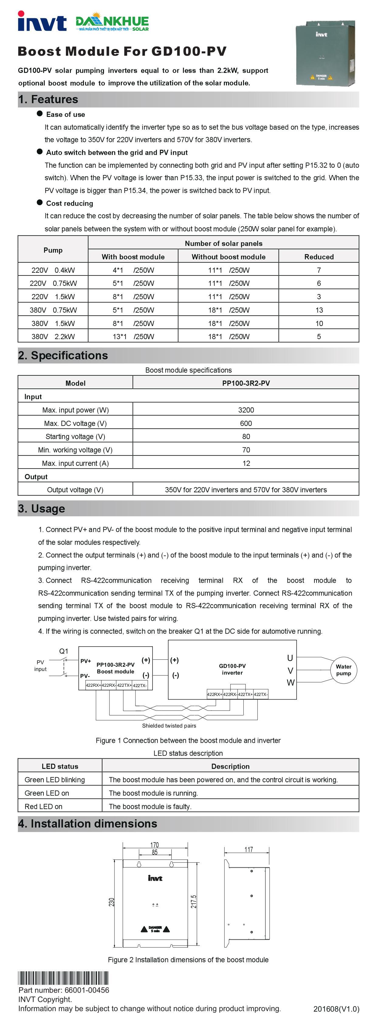 Datasheet mạch boost áp INVT PP100-3R2-PV