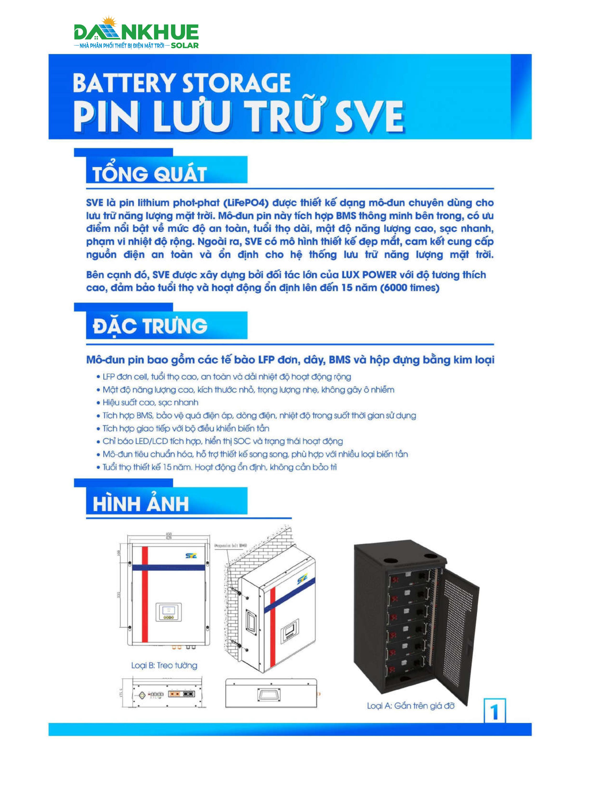 Datasheet pin lưu trữ lithium SVE