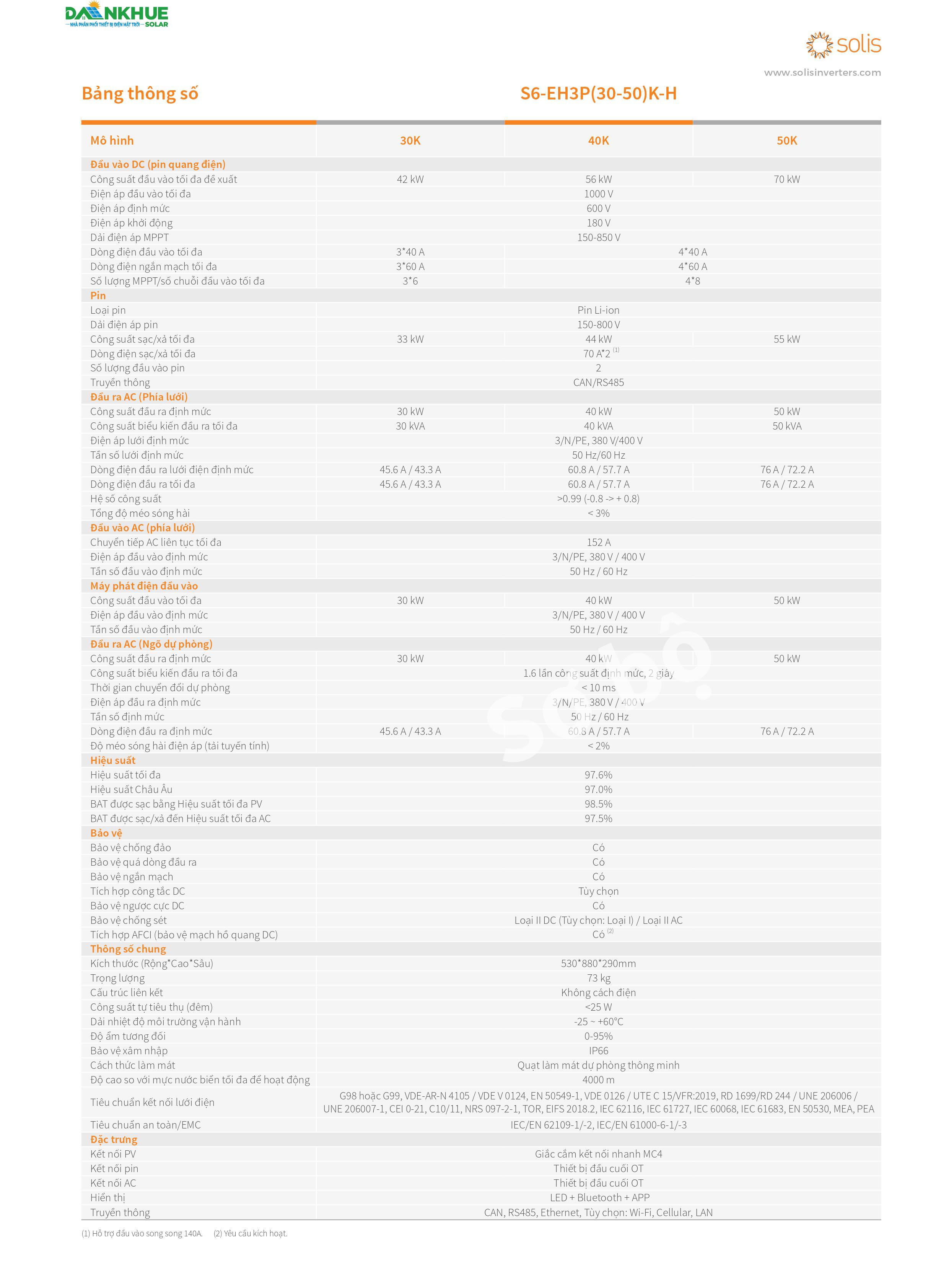Datasheet Thông Số Kỹ Thuật Inverter Hybrid Solis S6-EH3P(30-50)K-H