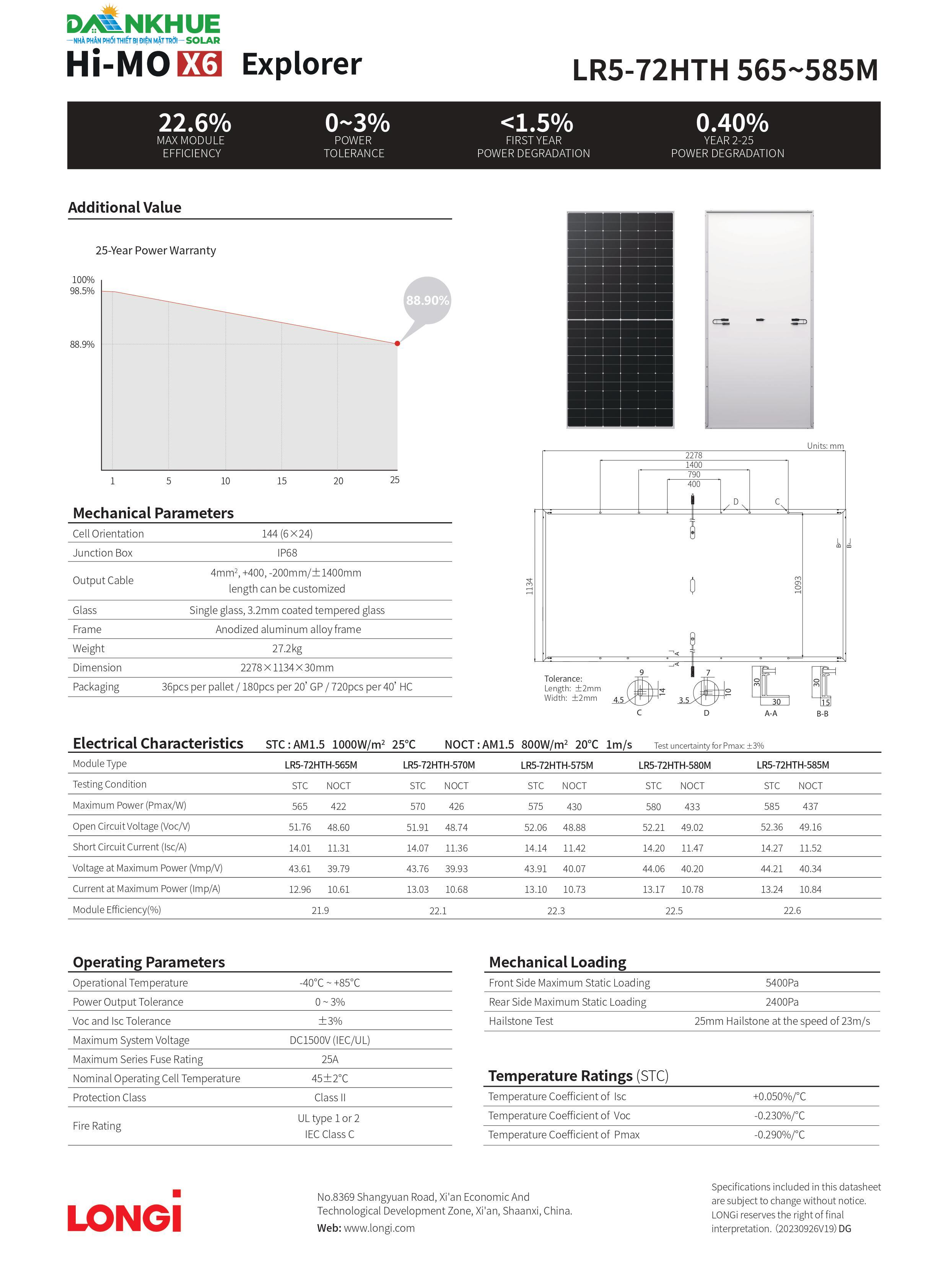 Datasheet pin năng lượng mặt trời LONGi Hi-Mo6 565~585W