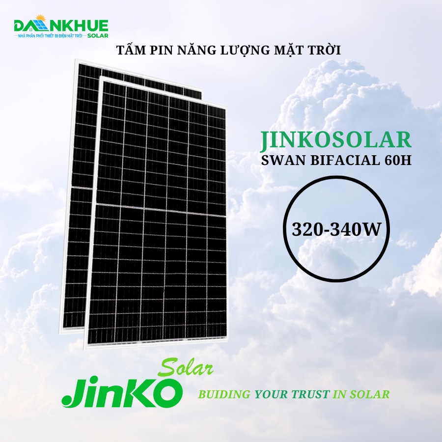 giới thiệu tấm pin năng lượng mặt trời Jinko Swan Bifacial 60H 320-340W