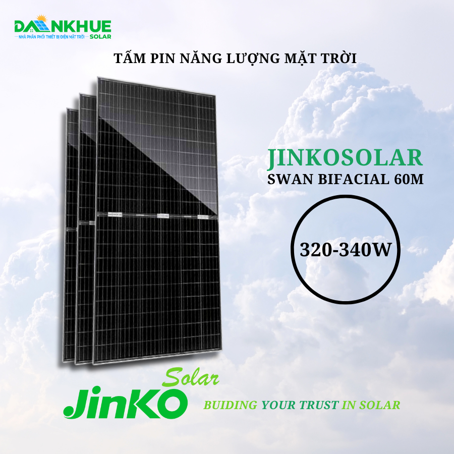 Giới thiệutấm pin năng lượng mặt trời Jinko Swan Bifacial HC 60M 320-340W