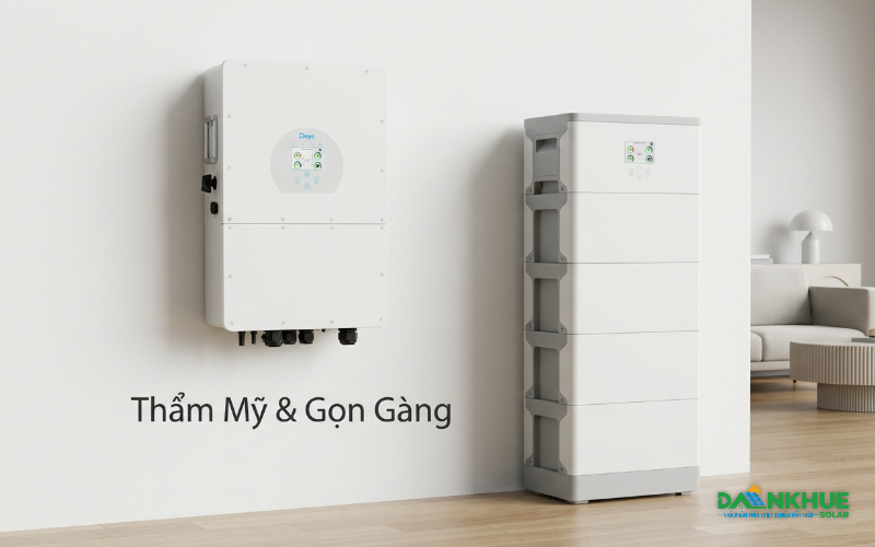 Hệ thống biến tần hybrid áp cao và pin lithium xếp chồng thiết kế sang trọng, gọn gàng.