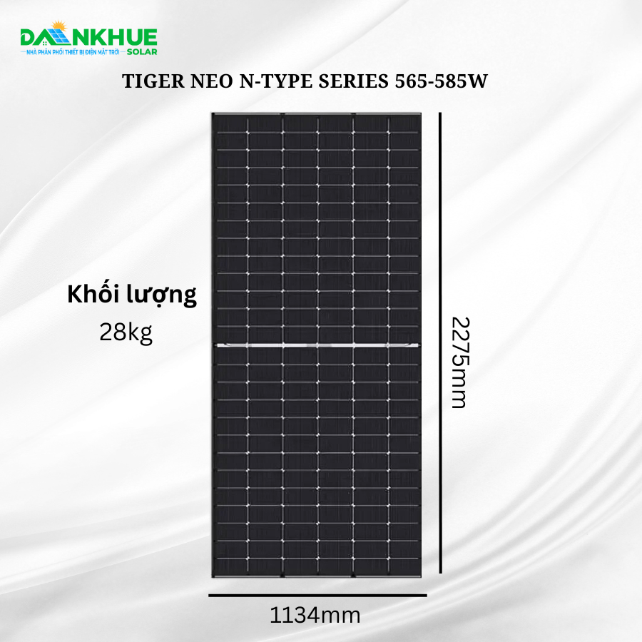 kích thước và trọng lượng của tấm pin mặt trời Tiger Neo N-type 72HL4-(V) 565-585W