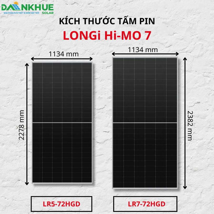 Kích thước và phân loại tấm pin LONGi Hi-MO 7