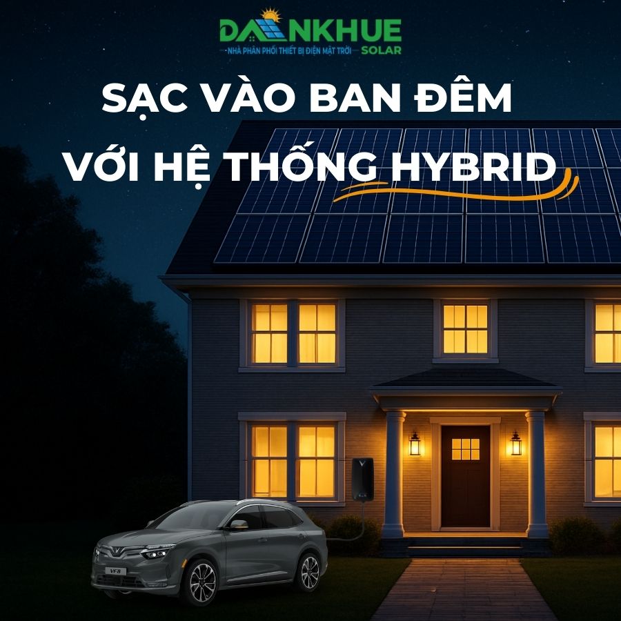Sạc xe điện vào ban đêm với hệ thống hybrid