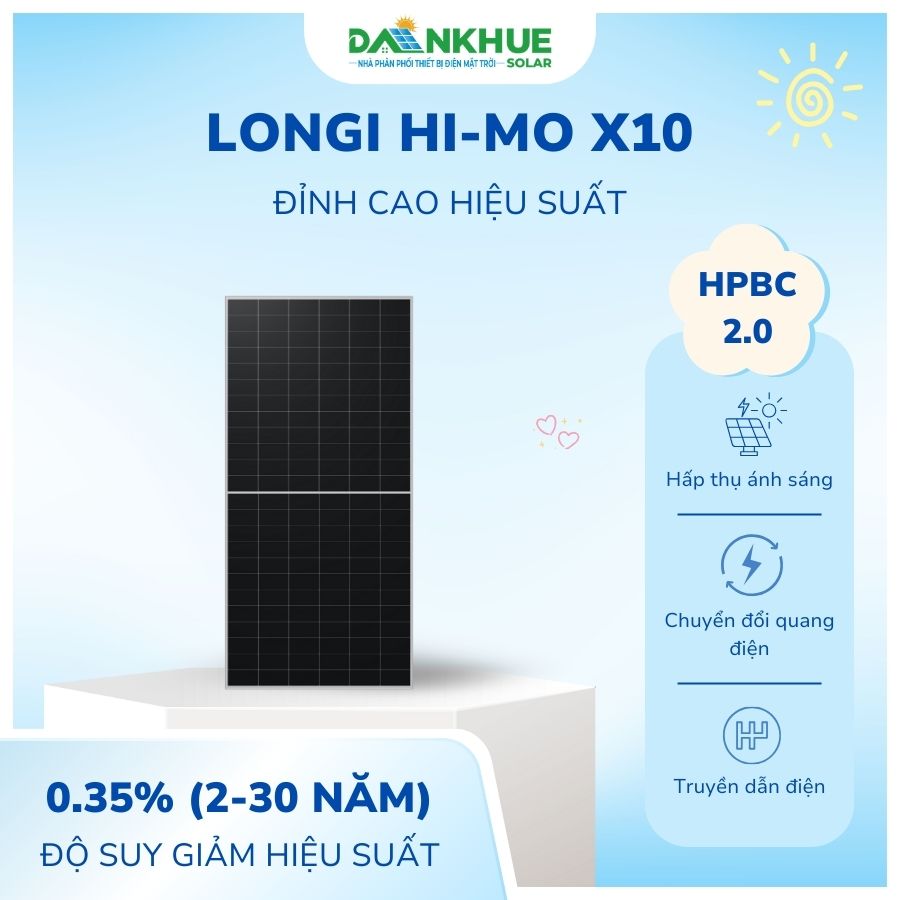 Tấm pin Longi Hi-MO X10 hiệu suất cao