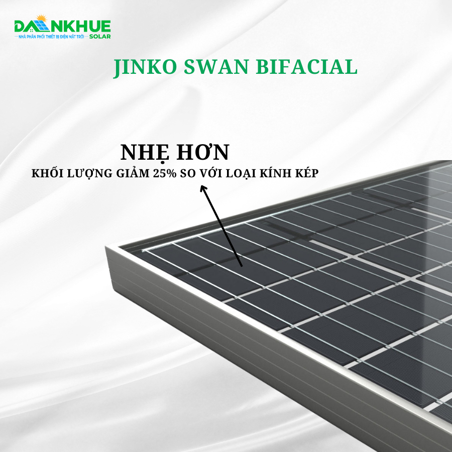 tấm pin Swan Bifacial 340W nhẹ hơn 25%