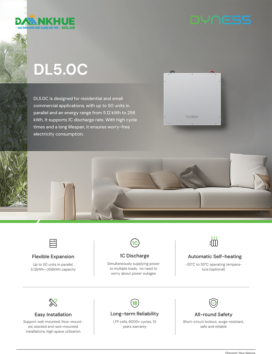 Thông số đáng chú ý trên pin lưu trữ dyness DL5.0C