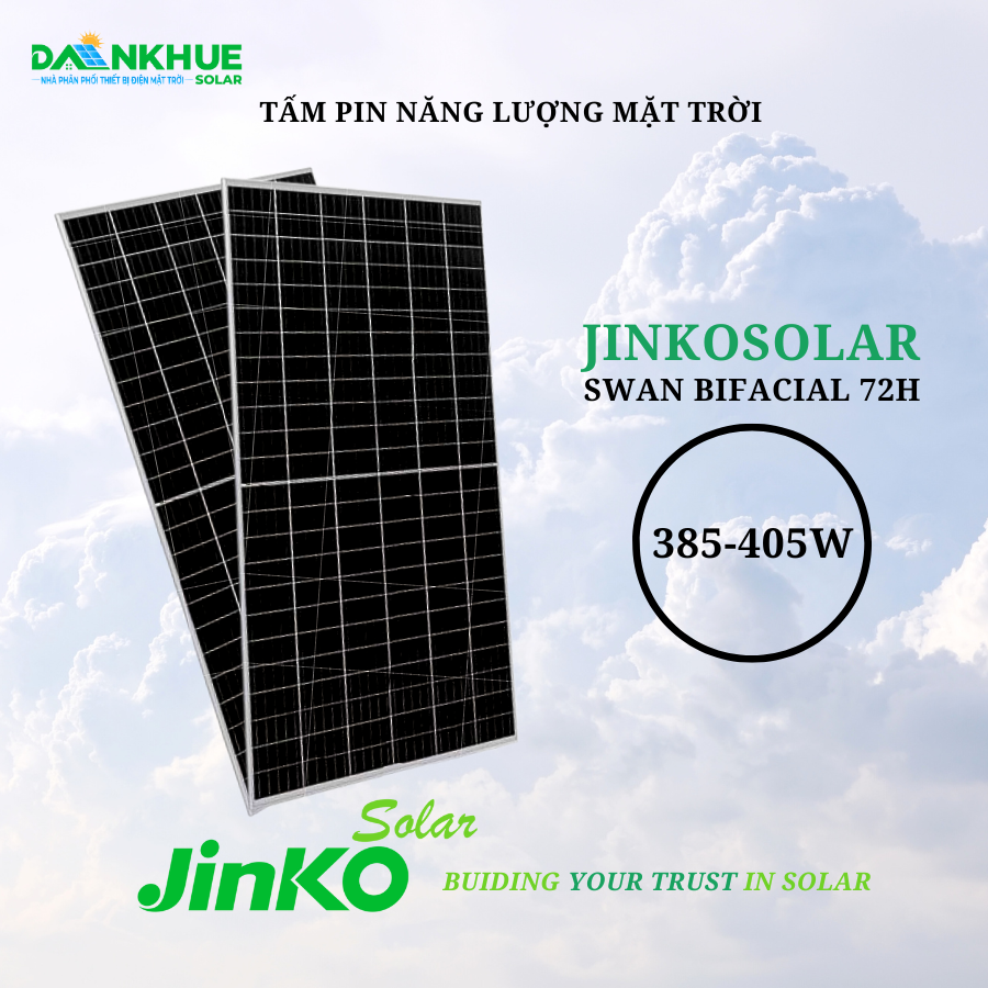 thông tin Tấm pin năng lượng mặt trời Jinko Swan Bifacial 72H 385-405W