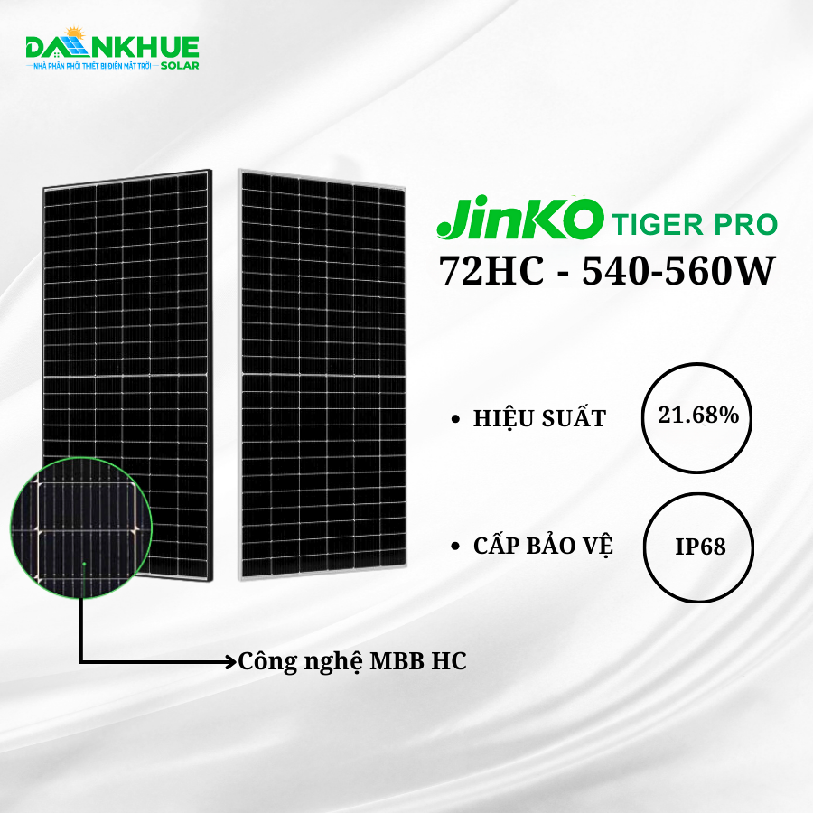 tinh năng nổi bật của tấm pin Jinko Pro 540-560W