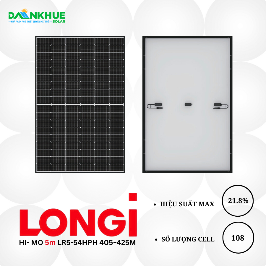 tính năng nổi bật tấm pin năng lượng mặt trời Longi LR5-54HPH 405~425W