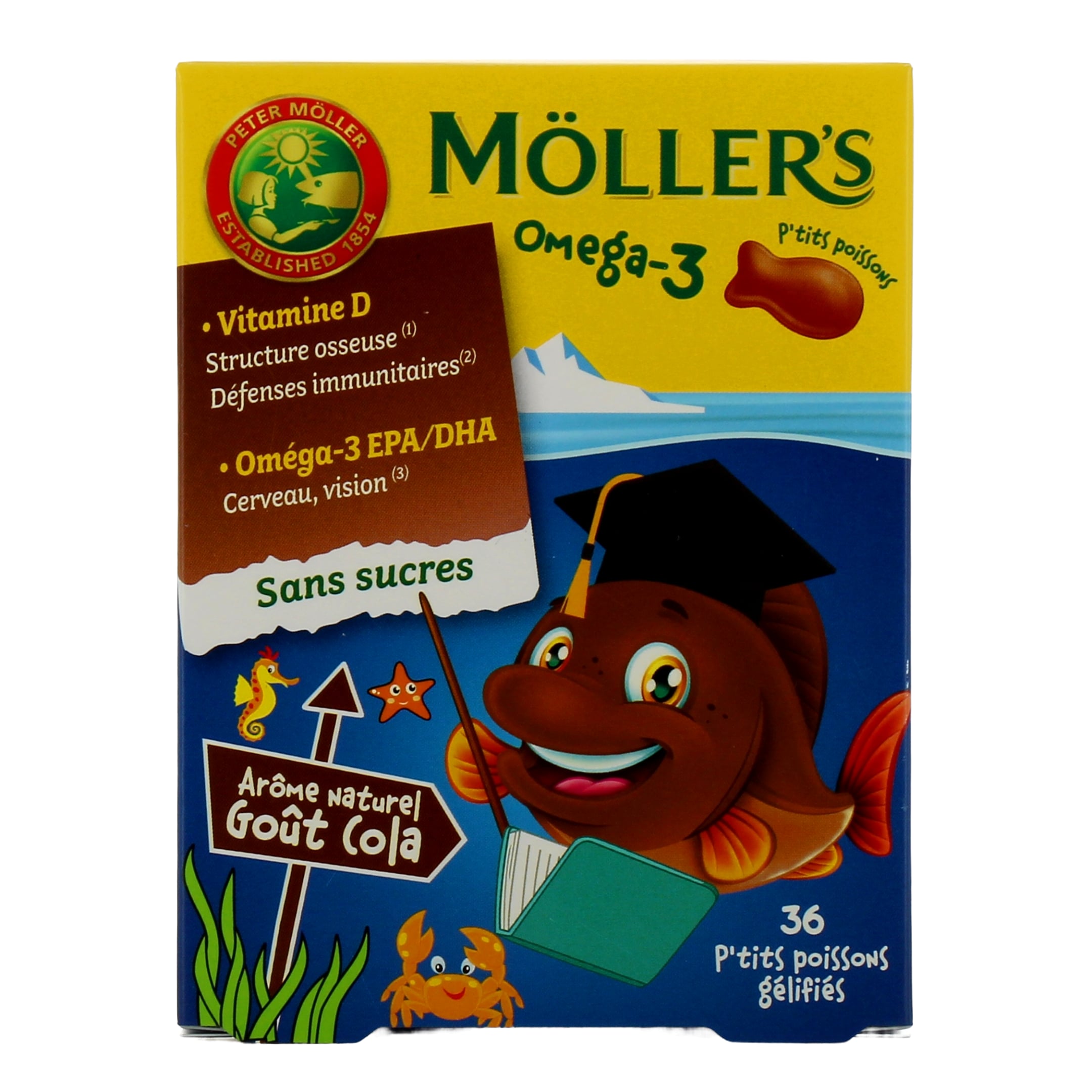 Vitamin D + Omega3 Mollers vị coca 36v ( 4y+)