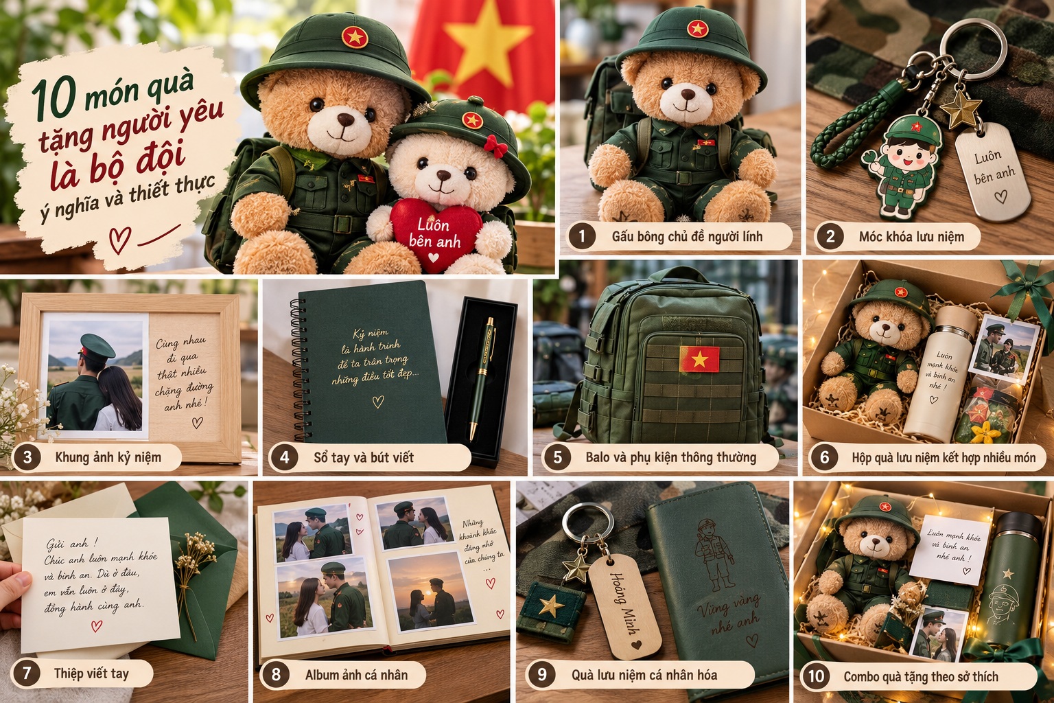 Gợi ý 10 món quà tặng người yêu là bộ đội ý nghĩa và thiết thực