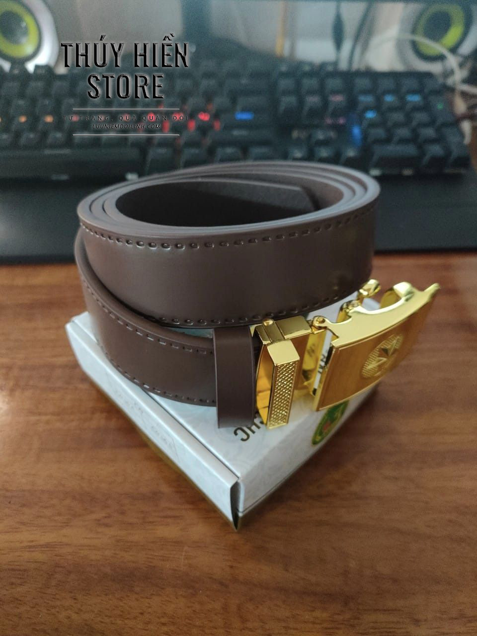 Dây Lưng Nam Kiểu Quân Đội Khóa Tự Động Mặt Sao Vàng
