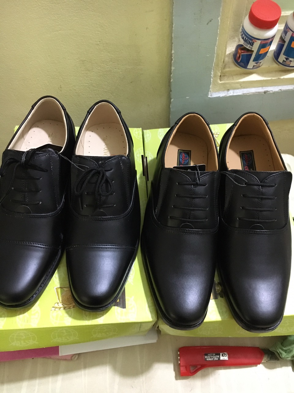 Giày Tây Nam Đen Buộc Dây Da Trơn