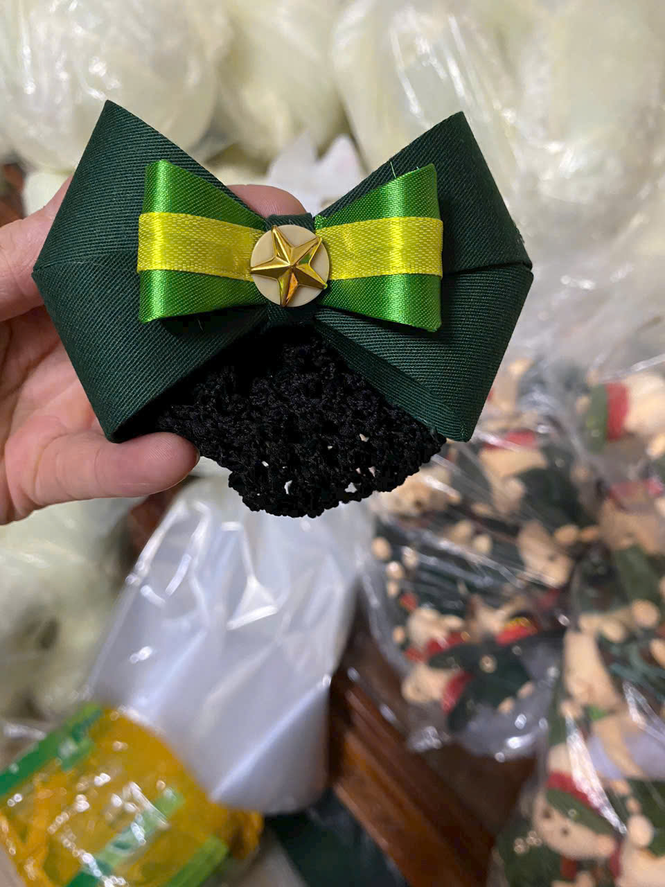 Nơ cột tóc handmade phong cách chiến sĩ dễ thương