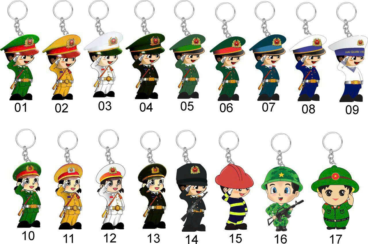 Móc Khóa Chibi Ngành Công An Bộ Đội