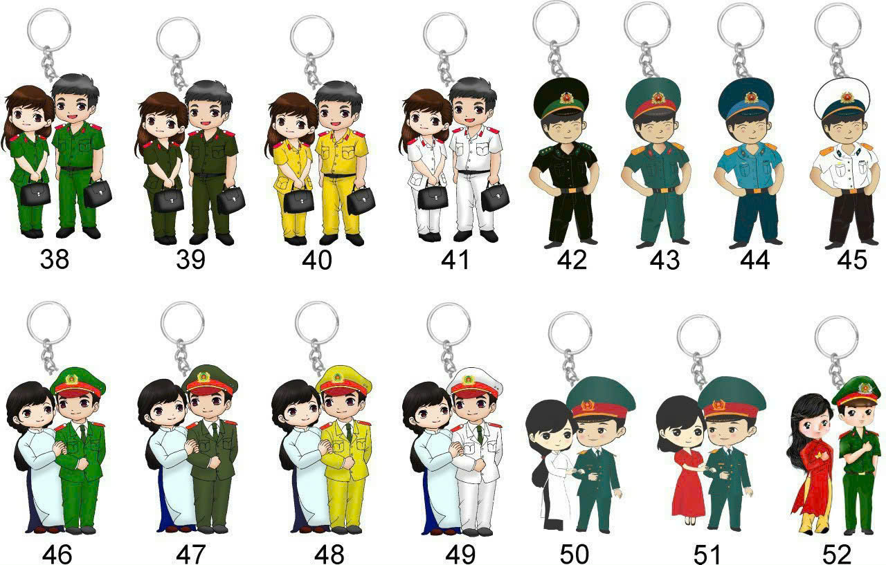 Móc Khóa Chibi Ngành Công An Bộ Đội