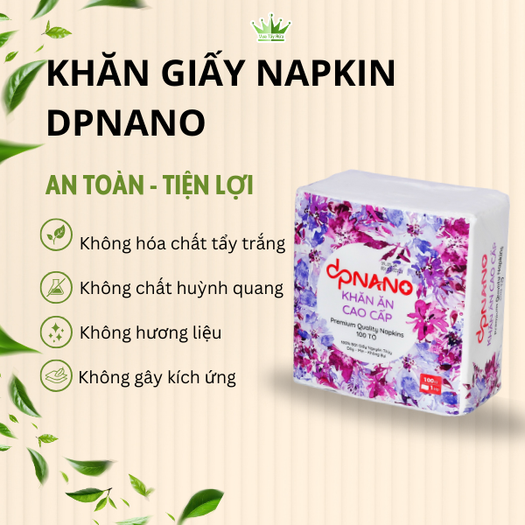 Khăn ăn dpNano vuông 330mmx330mm (100 tờ)
