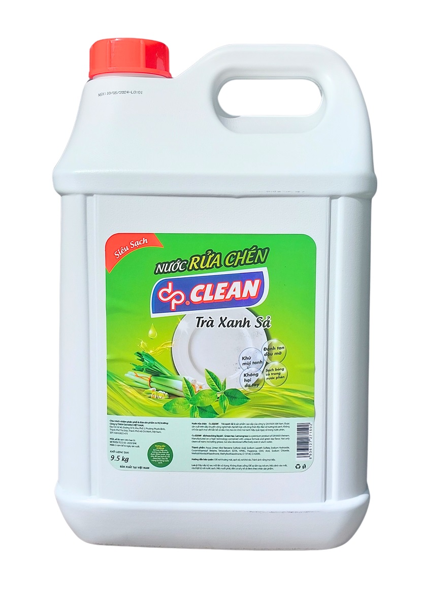 Nước rửa chén dpCLEAN 750ml - Trà xanh sả