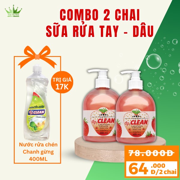 Sữa rửa tay dpCLEAN 480ml - Dâu