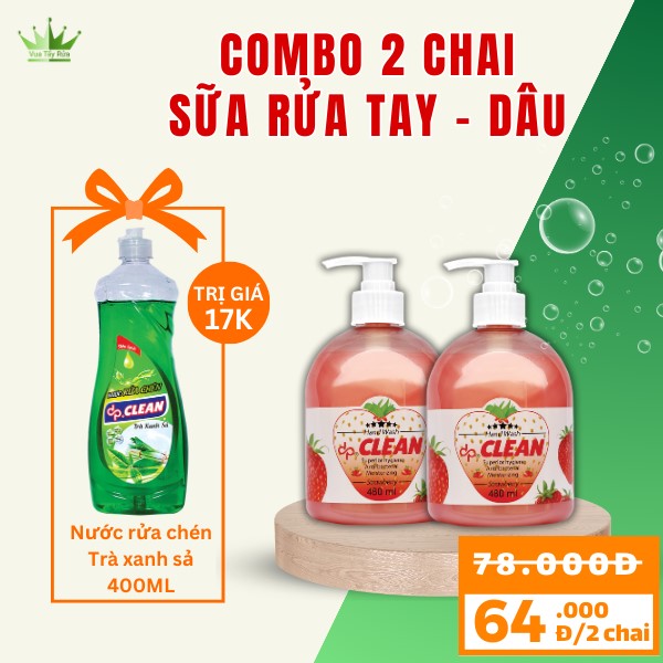 Sữa rửa tay dpCLEAN 480ml - Dâu