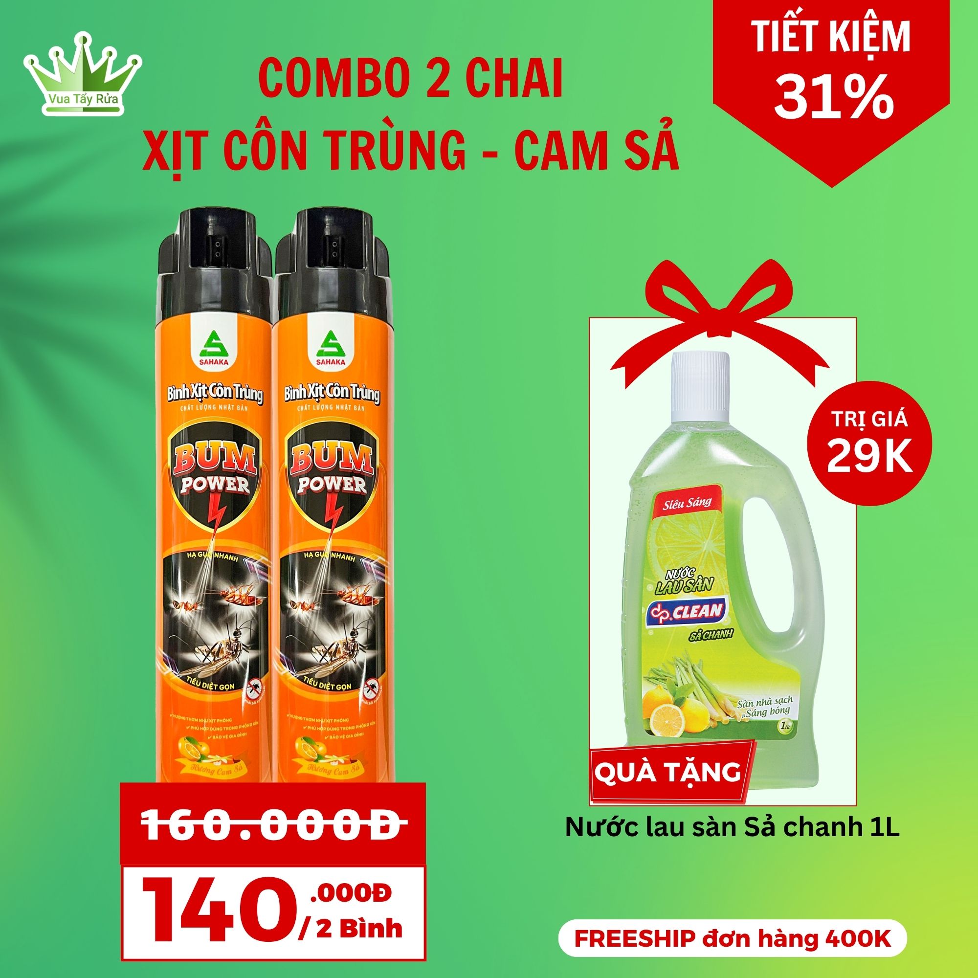Xịt côn trùng BUM POWER - Chanh