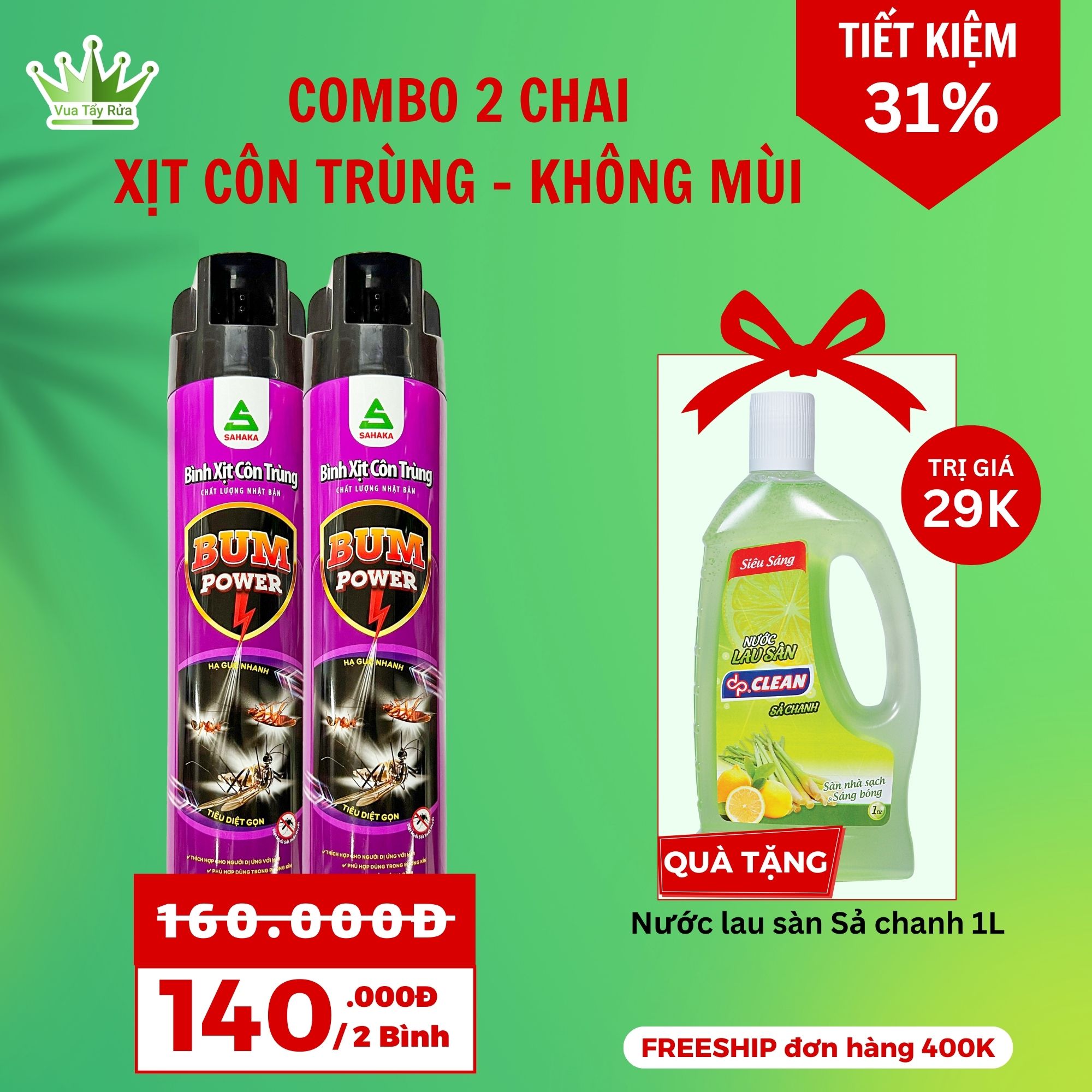 Xịt côn trùng BUM POWER - Chanh