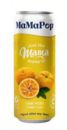 Nước trái cây có ga MAMAPOP cam yuzu lon 330ml