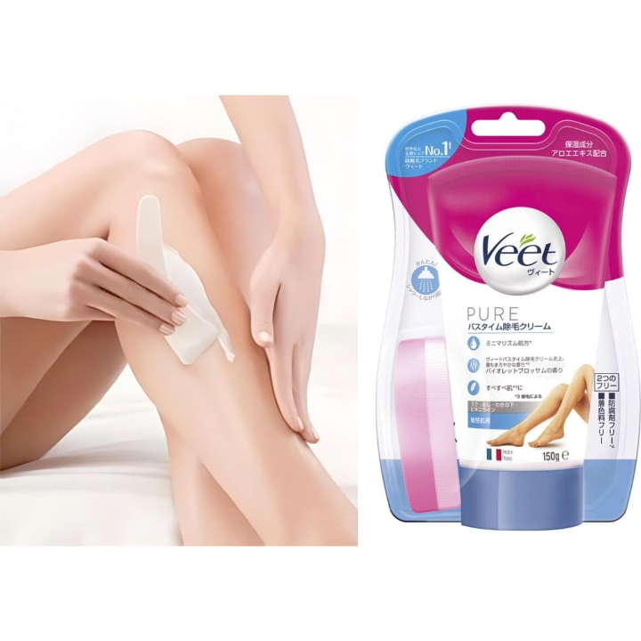 Kem tẩy lông Veet cho da nhạy cảm Nhật Bản 150g -xanh dương