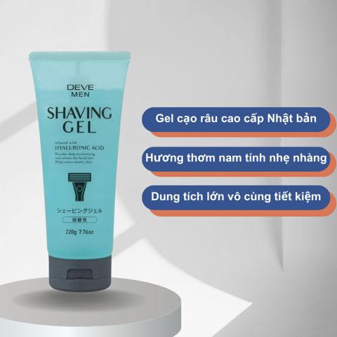 Gel cạo râu KUMANO DEVE MAN dưỡng ẩm, làm mềm râu, ngăn mụn nội địa Nhật 220g
