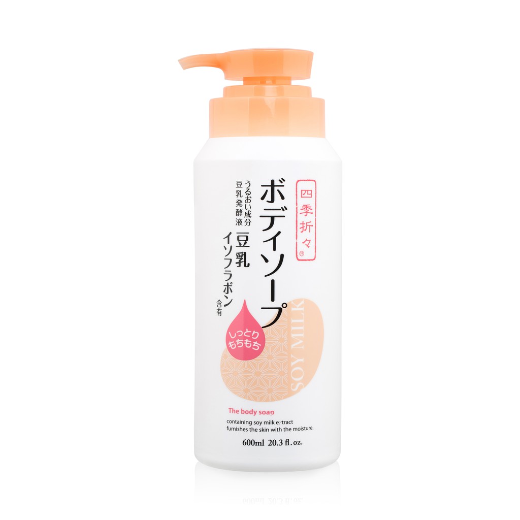Sữa Tắm Dưỡng Trắng Da Từ Đậu Nành Shikioriori Body Soap (Chai 600ml)