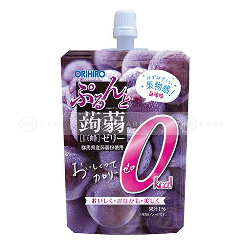 THẠCH TÚI ĐỨNG ORIHIRO KHÔNG CALO VỊ NHO (TÍM) KYOHO 130G
