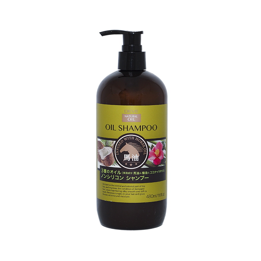 Dầu Gội Chiết Xuất Dầu Ngựa, Dầu Dừa & Dầu Hoa Trà Deve (Chai 480Ml)